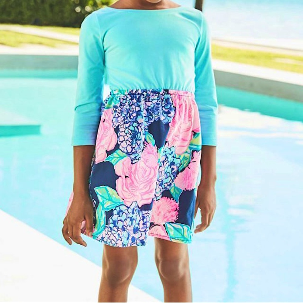 Lilly Pulitzer Girls Mochi Dress in Hey Hey Bouquet